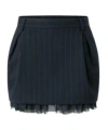 Pinko Hamburger Pinstripe-detail Mini Skirt In Blue