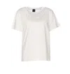 Pinko Cotton Under World Crew-neck T-shirt With Fringes In White