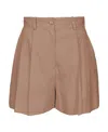 Pinko Tailored Linen Shorts In Brown