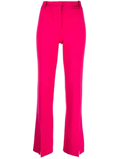 Pinko Front-split Slim-fit Trousers In Rosa