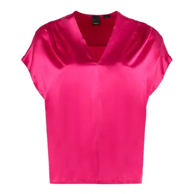 Pinko Elegant Fuchsia Silk Blend Blouse In Pink
