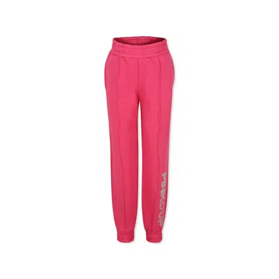 Pinko Kids' Fuchsia Trousers For Girl With Logo
