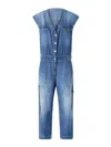 Pinko Denim Jumpsuit With Belt Loops And Pockets