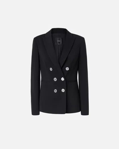 Pinko Full Milano-knit Technical Fabric Blazer In Black