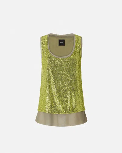 Pinko - Fully Sequinned Vest Top - L In Multi
