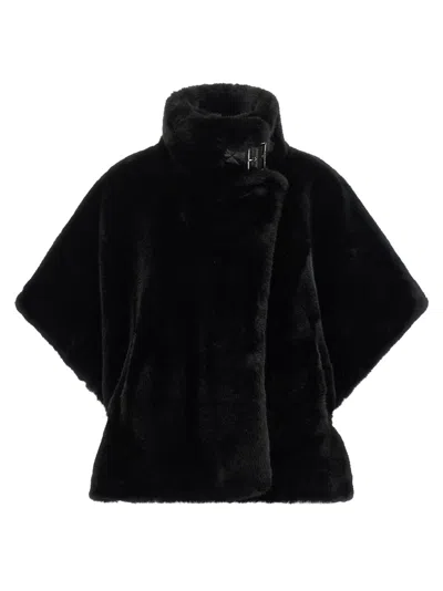 Pinko Fur Cape In Black