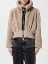 Pinko Fur Coat  Woman Color Beige In Multi