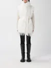 Pinko Fur Coat  Woman Color White In Neutral