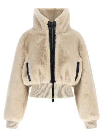 PINKO PINKO FUR-EFFECT CROPPED JACKET
