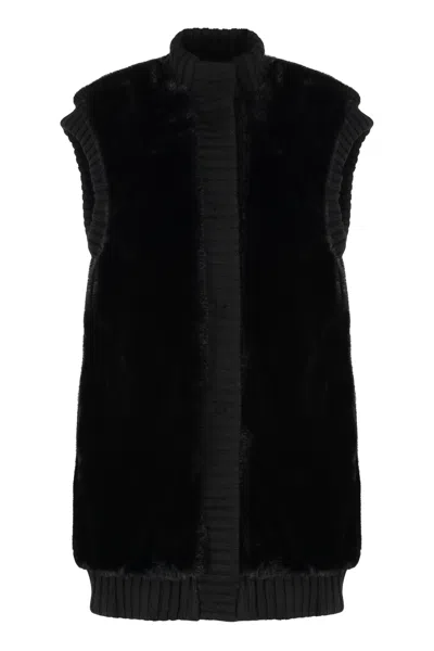 Pinko Fur-effect Vest In Black