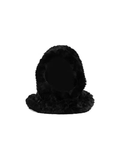 Pinko Fuzzy Hooded Pullover In Black