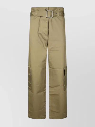 Pinko Gabardine Trousers Featuring Cargo Pockets In Green