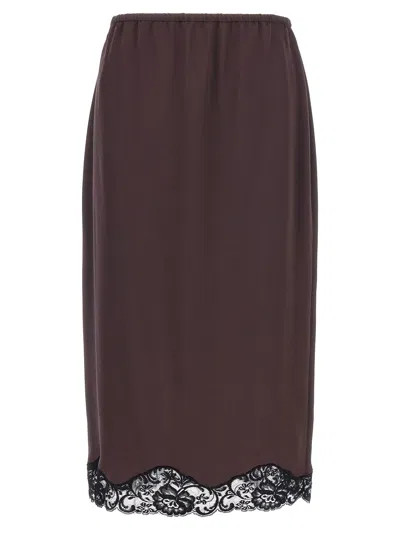 Pinko Gabbia Skirt In Brown