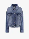 Pinko Denim Jacket Distressed Flap Pockets
