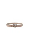 Pinko Galleria 3-cm Belt In Glossy Python Skin In Brown