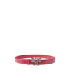 Pinko Galleria 3-cm Belt In Glossy Python Skin In Pink