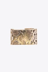 PINKO PINKO GALLERIA CARD HOLDER IN LAMINATED REPTILE-PRINT LEATHER