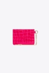 PINKO PINKO GALLERIA CARD HOLDER IN SHINY COLOURED CROC-PRINT LEATHER