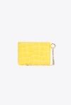 PINKO PINKO GALLERIA CARD HOLDER IN SHINY COLOURED CROC-PRINT LEATHER