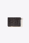 PINKO PINKO GALLERIA CROC-PRINT LEATHER CARD HOLDER