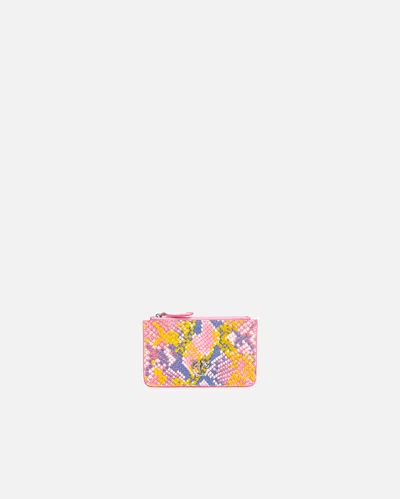 Pinko Bustina Pouch Piatta Rettile  Galleria In Multi. Rosa/giallo-old Silver