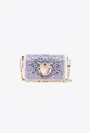 Pinko Galleria Full-rhinestone Micro Love Bag Click In Dégradé Orchidée-or Clair