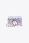 Pinko Galleria Full-rhinestone Mini Love Bag Click In Dégradé Orchidée-or Clair
