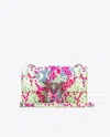 Pinko Mini Love Bag One Pitone Flock  Galleria In Fucsia/verde/blu-old Silver