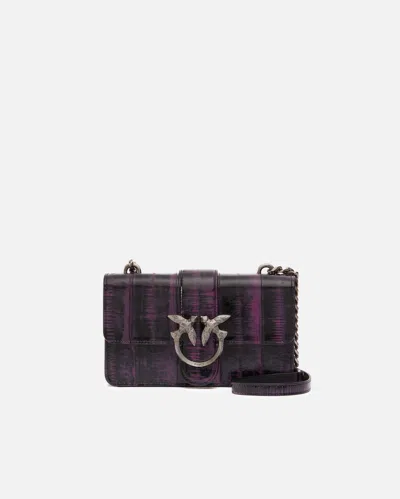 Pinko Galleria Ombre Mini Love Bag Crossbody Bag In Rose/noir-vieil Argent