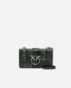 Pinko Galleria Ombre Mini Love Bag Crossbody Bag In Vert/noir-vieil Argent