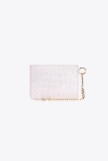 PINKO PINKO GALLERIA SHINY CROC-PRINT CARD HOLDER WITH CHAIN