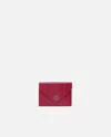 Pinko Galleria Small Pouch In Shiny Reptile Skin In Fuchsia-cactus Flower-old Silver
