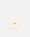 Pinko Square Zip Around Wallet In Shiny Coconut By  Galleria In Hay-light Gold