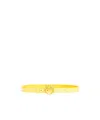 Pinko Galleria Thin 2cm Shiny Coloured Croc-print Belt With Love Birds Buckle In Yellow