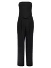 Pinko Elegant Bustier Jumpsuit With Wide-leg Trousers In Black