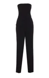 Pinko Elegant Bustier Jumpsuit With Wide-leg Trousers In Black