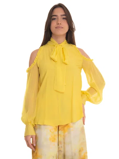 Pinko Gamay Sleeveless Blouse In Yellow