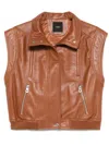 Pinko Gilet De Motard En Cuir Nappa In Brown