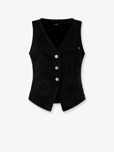 Pinko Gardener Cotton Vest With Laces Profiles In Black