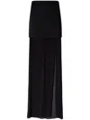 Pinko Jupe Longue Élégante En Satin Et Crêpe Georgette Transparent In Black