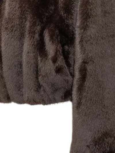 Pinko Gasteria Shearling Jacket For Fall/winter 2026 In Marrone Testa Moro