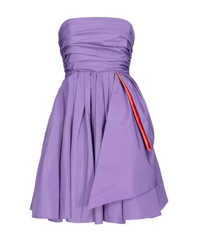 PINKO GATHERED-DETAIL STRAPLESS DRESS