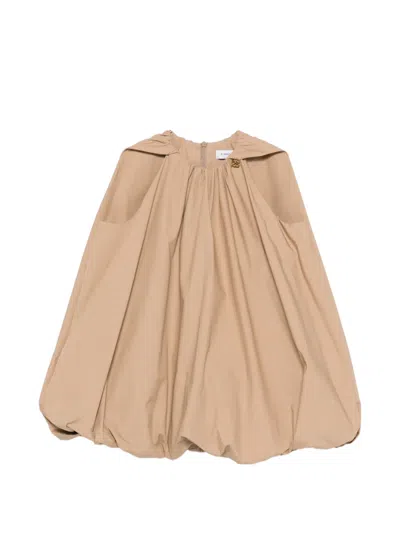 Pinko Kids' Gathered Dress In Brown