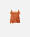 Pinko Gathered Georgette Top With Lace In Marron Cuir