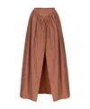 Pinko Gathered High-waisted Skirt In Brown