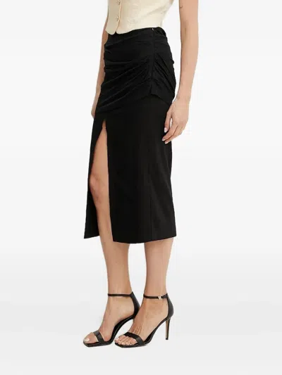 Pinko Gathered Midi Skirt In Black
