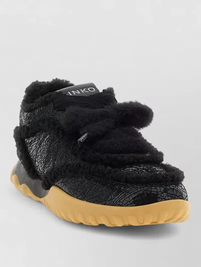 Pinko Gea 02 Sneakers Contrast Sole Lightweight In Black