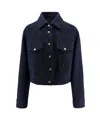 Pinko Lurex Effect Jacket Flap Pockets In Blue
