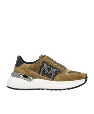 Pinko Gem 07 Lace-up Sneakers In Brown