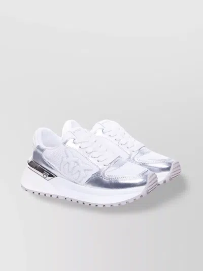 Pinko Gemstone Embellished Low Top Sneakers In White